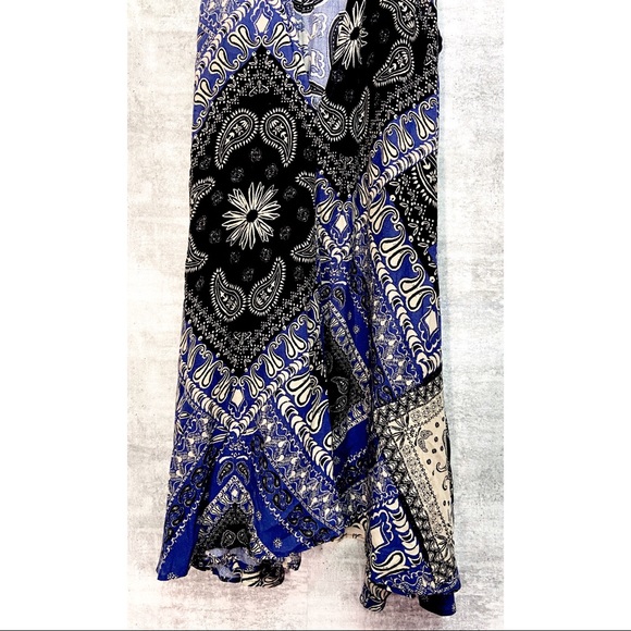 SALE Free People Slip Dress Blue Bandana Size XS - Picture 8 of 9